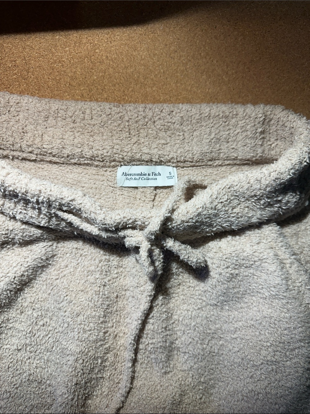 Abercrombie & Fitch Soft Cream Drawstring Crew Sweater